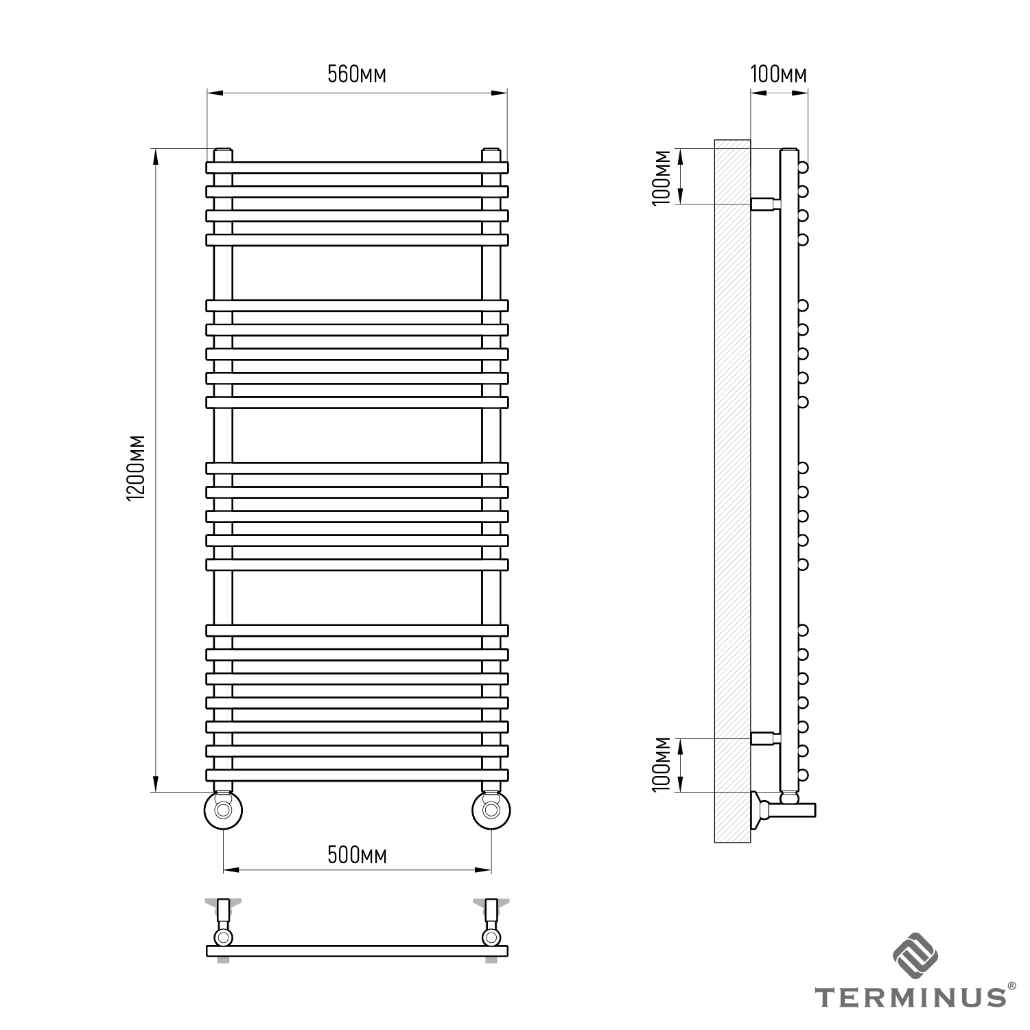 Ватра П21 500х1200 Полотенцесушитель TERMINUS