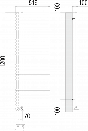 Астра П24 70х1200 Полотенцесушитель  TERMINUS Ростов-на-Дону - фото 3