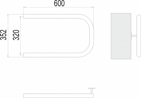 П-обр AISI 32х2 320х600 Полотенцесушитель  TERMINUS  - фото 3