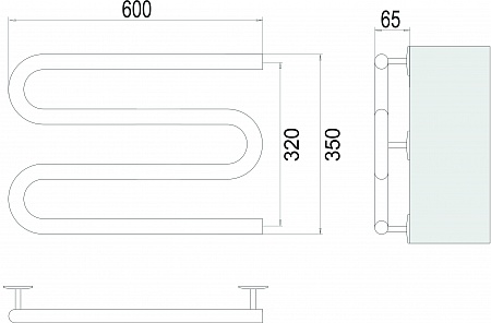 Электро 25 М-обр 600х350 Полотенцесушитель  TERMINUS  - фото 3