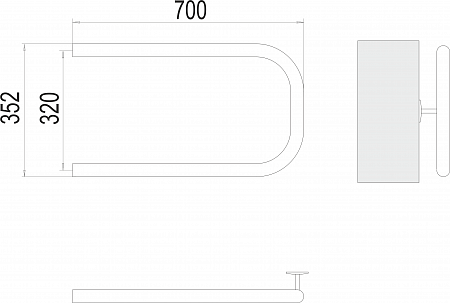 П-обр AISI 32х2 320х700 Полотенцесушитель  TERMINUS  - фото 3