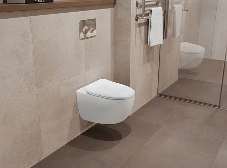 Подвесной унитаз безободковый Terminus Енисей Monolit 560х390 белый  - фото 1