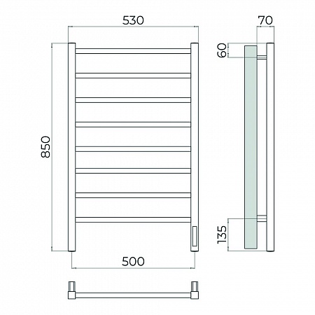 Ватикан П8 500х850 Электро Полотенцесушитель TERMINUS Золото - фото 4 Ватикан П8 500х850 Электро Полотенцесушитель TERMINUS Золото - фото 4