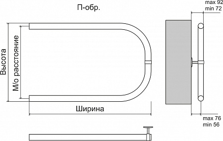 П-обр БШ 500х500 Полотенцесушитель  TERMINUS  - фото 3