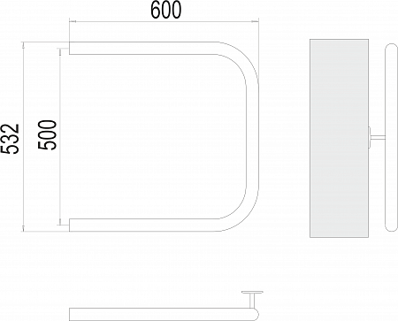 П-обр AISI 32х2 500х600 Полотенцесушитель  TERMINUS  - фото 3