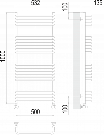 Стандарт П20 500х1000 Полотенцесушитель  TERMINUS  - фото 3