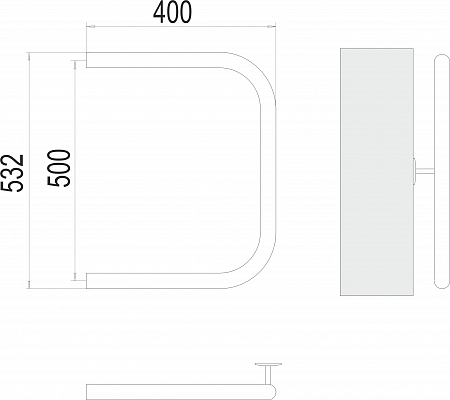П-обр AISI 32х2 500х400 Полотенцесушитель  TERMINUS  - фото 3